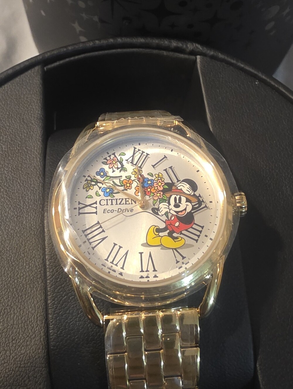 Citizen Women Disney Mickey Mouse Eco-Drive Watch Yellow Gold Steel New - Picture 2 of 7
